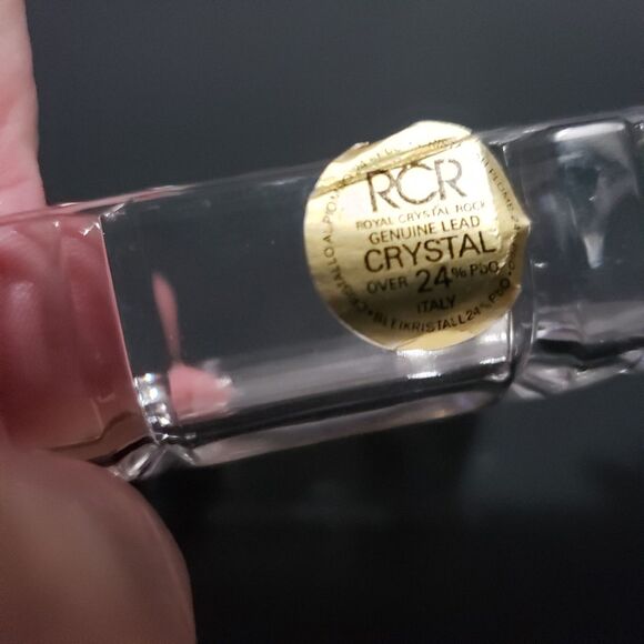 Royal Crystal Rock Clear Lead Trinket Box Gold Tone Butterfly Italy 3.5"×2.5" - Picture 6 of 12